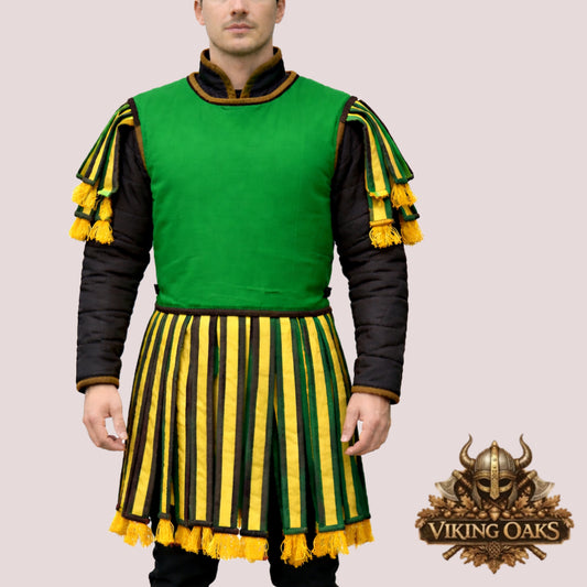 Green Roman Subarmalis Armor medieval padded gambeson Roman warrior costume for LARP cosplay Ren Faire SCA reenactment handmade cotton armor jacket