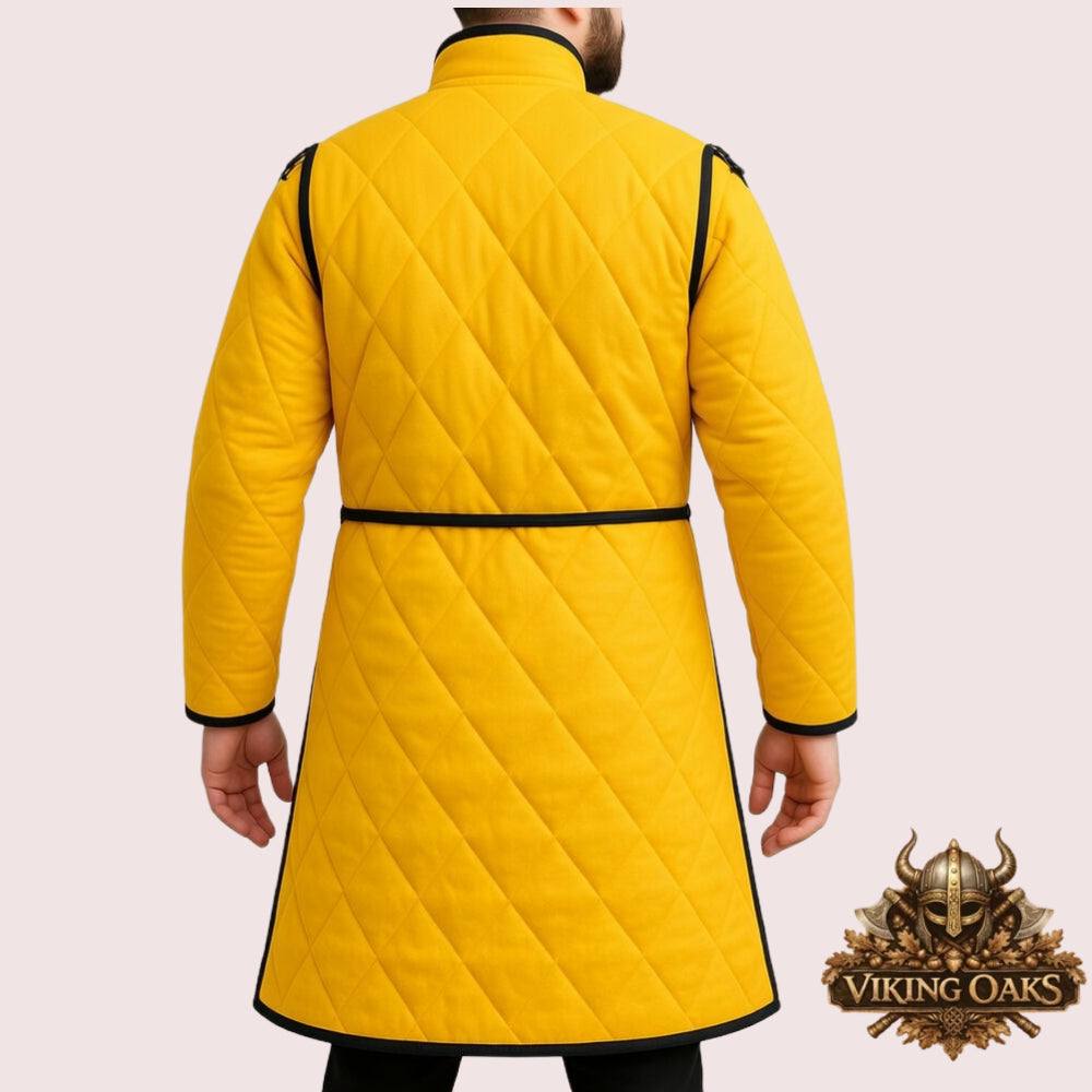 Back View of Yellow Padded Armor Tunic for Stage Combat