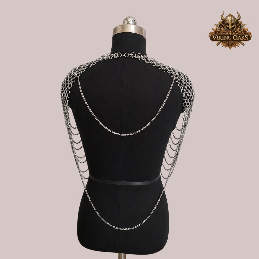 Aluminum Chainmail Collar – Butted Ring Neck Armor – Lightweight Medieval Gorget for Renaissance Faire, LARP & Cosplay