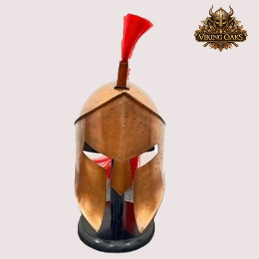 Spartan Helmet – 300 Warrior Costume for Role Play with Display Stand