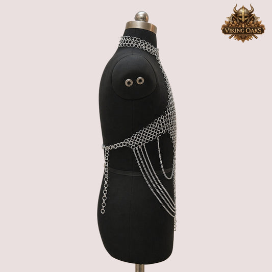 Aluminum Chainmail Bra Top – Butted Ring Stylish Fancy Bra for Halloween Parties & Events