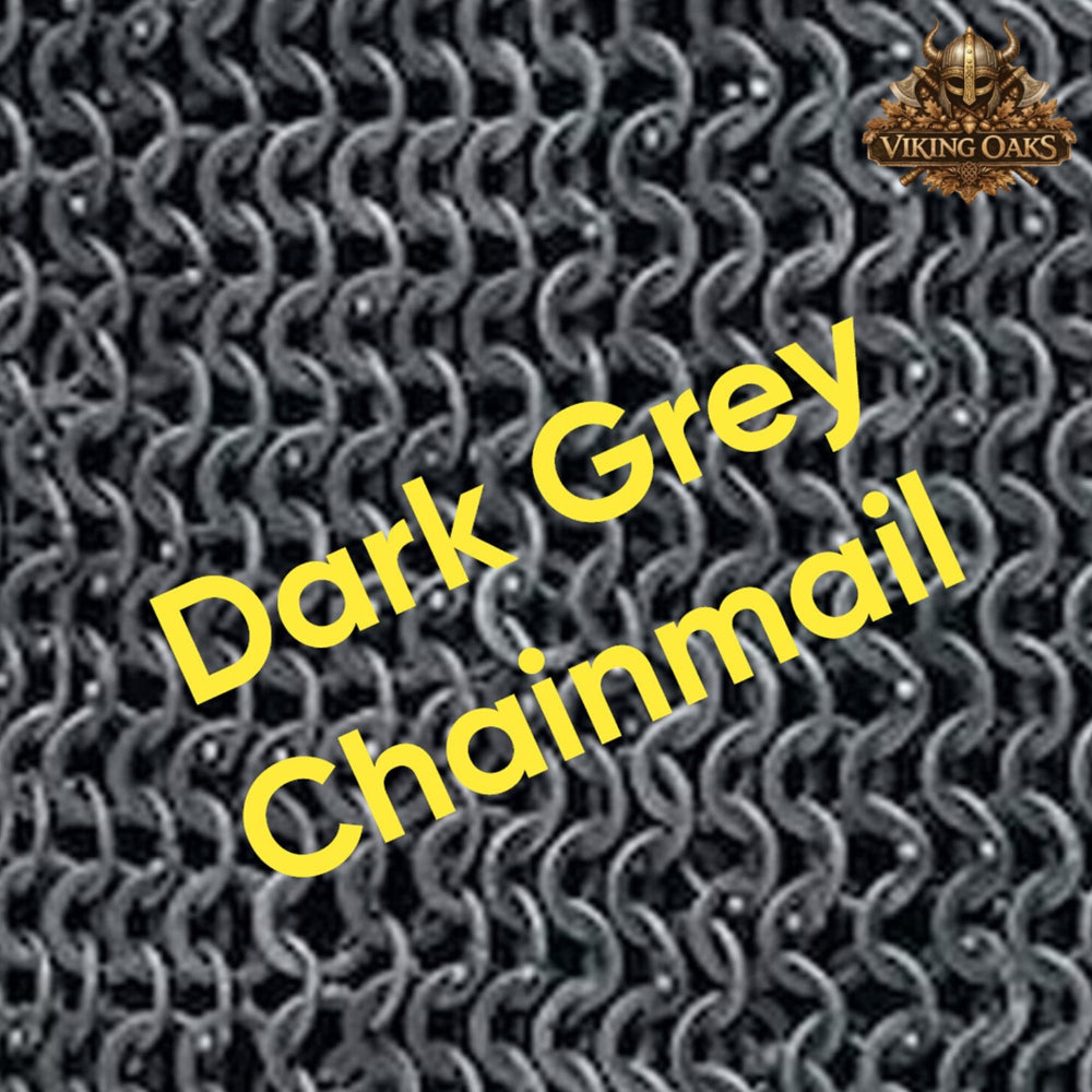 9MM Sleeveless Chainmail Hauberk Round Riveted Aluminum Armor with Brown Leather Trim