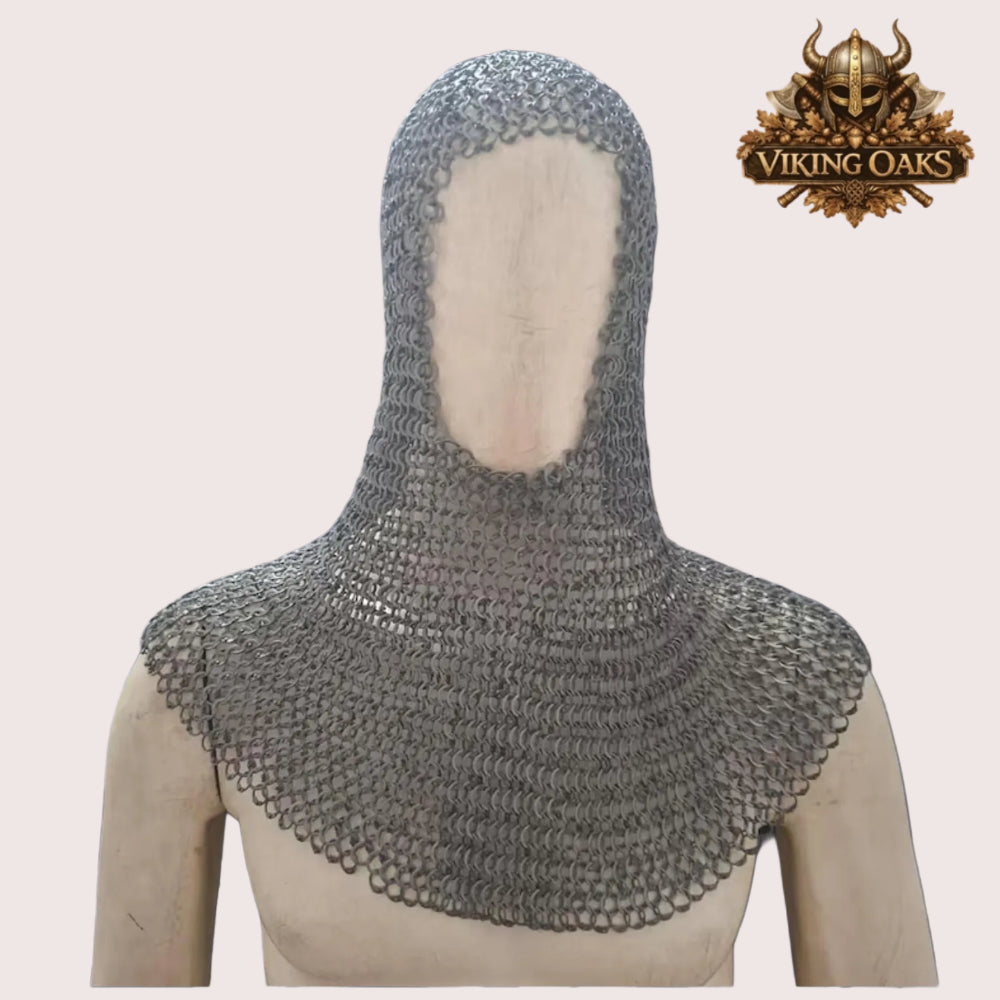 Sleeveless Haubergeon Chainmail Shirt 9MM Flat Ring Riveted with Washers Medieval Armor