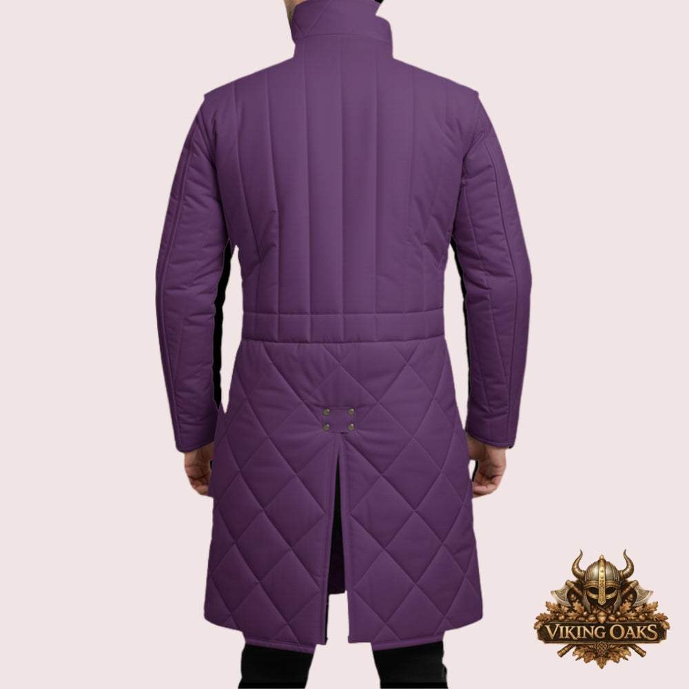 Medieval Gambeson Armor Coat Costume made of cotton with leather trim in various sizes