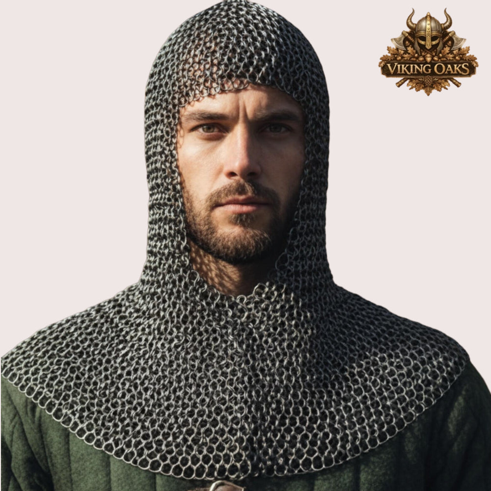 Aluminum Chainmail Haubergeon Sleeveless 10MM 16 Gauge Flat Ring Riveted with Washers Medieval Armor