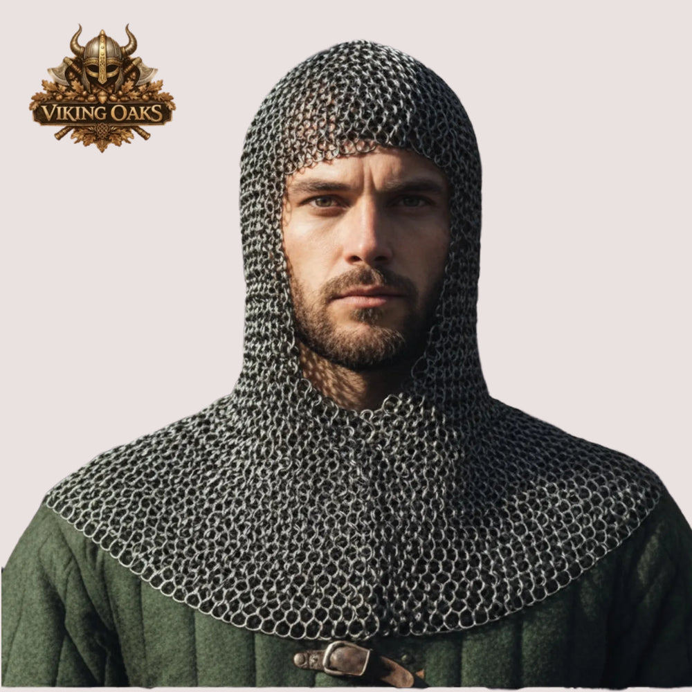 Riveted Mild Steel Chainmail Hauberk Viking Armor for Reenactment LARP Costume