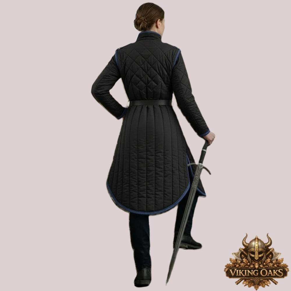 Viking Gambeson Jacket padded cotton Renaissance armor outfit with size chart options