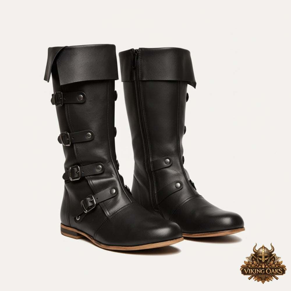Traditional Medieval Combat Boots - Authentic Historical Cosplay Accessories