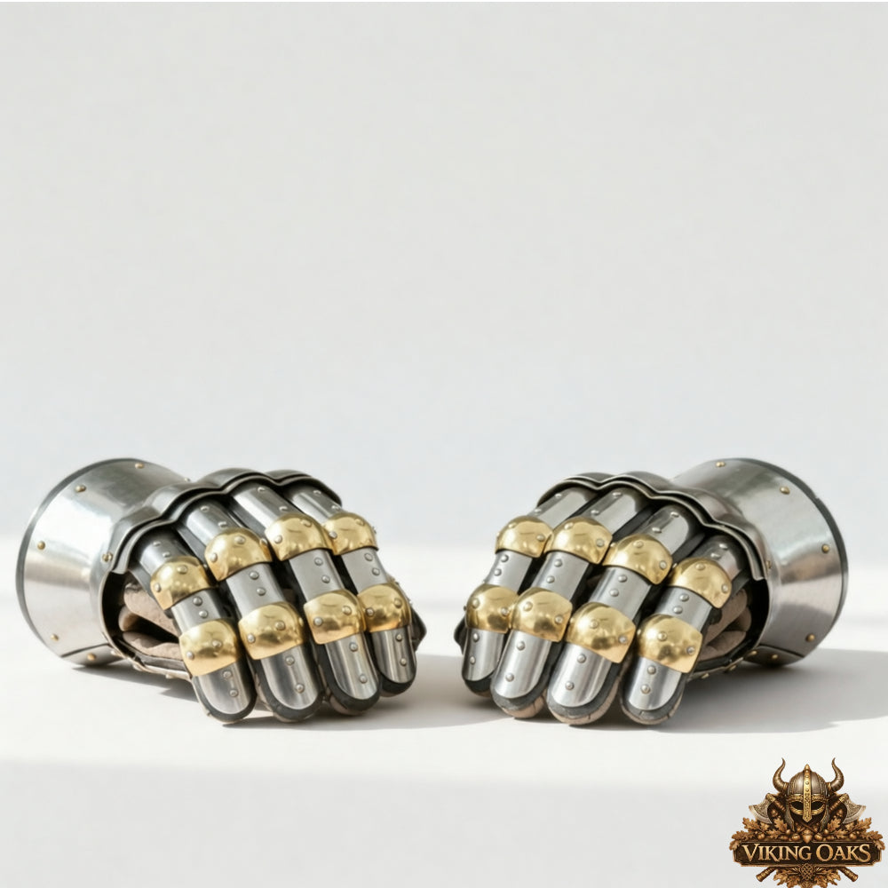 Medieval Steel Armor Gauntlets Knight Gloves Hand Protection Reenactment Set