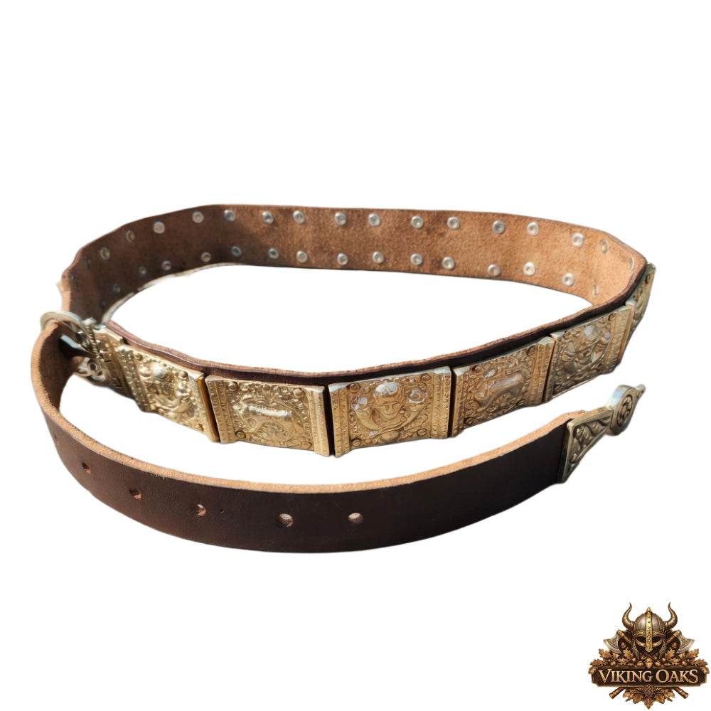 Complete Roman soldier belt replica with heavy brass cast plates