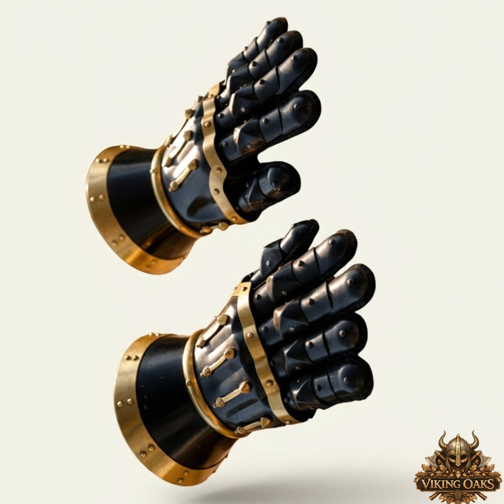 Medieval Knight Armor Gauntlets Steel Gloves Battle Hand Protection Gear Set