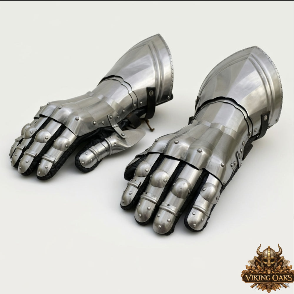 Medieval Knight Gauntlets Steel Armor Gloves Pair Hand Protection Gear