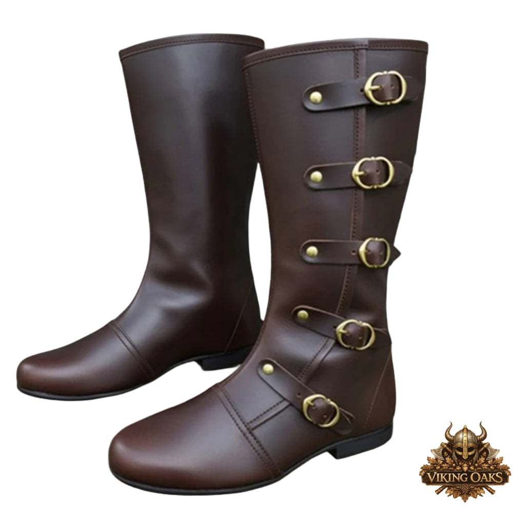 Premium Quality Medieval Fantasy Leather Boots for Halloween Outfits