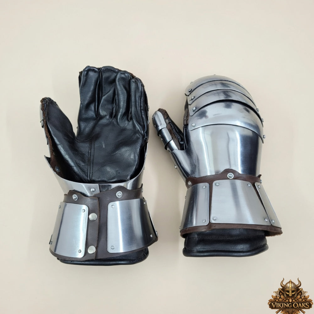 Medieval Functional Clamshell Gauntlets – 16 Gauge Mild Steel Armor Gloves