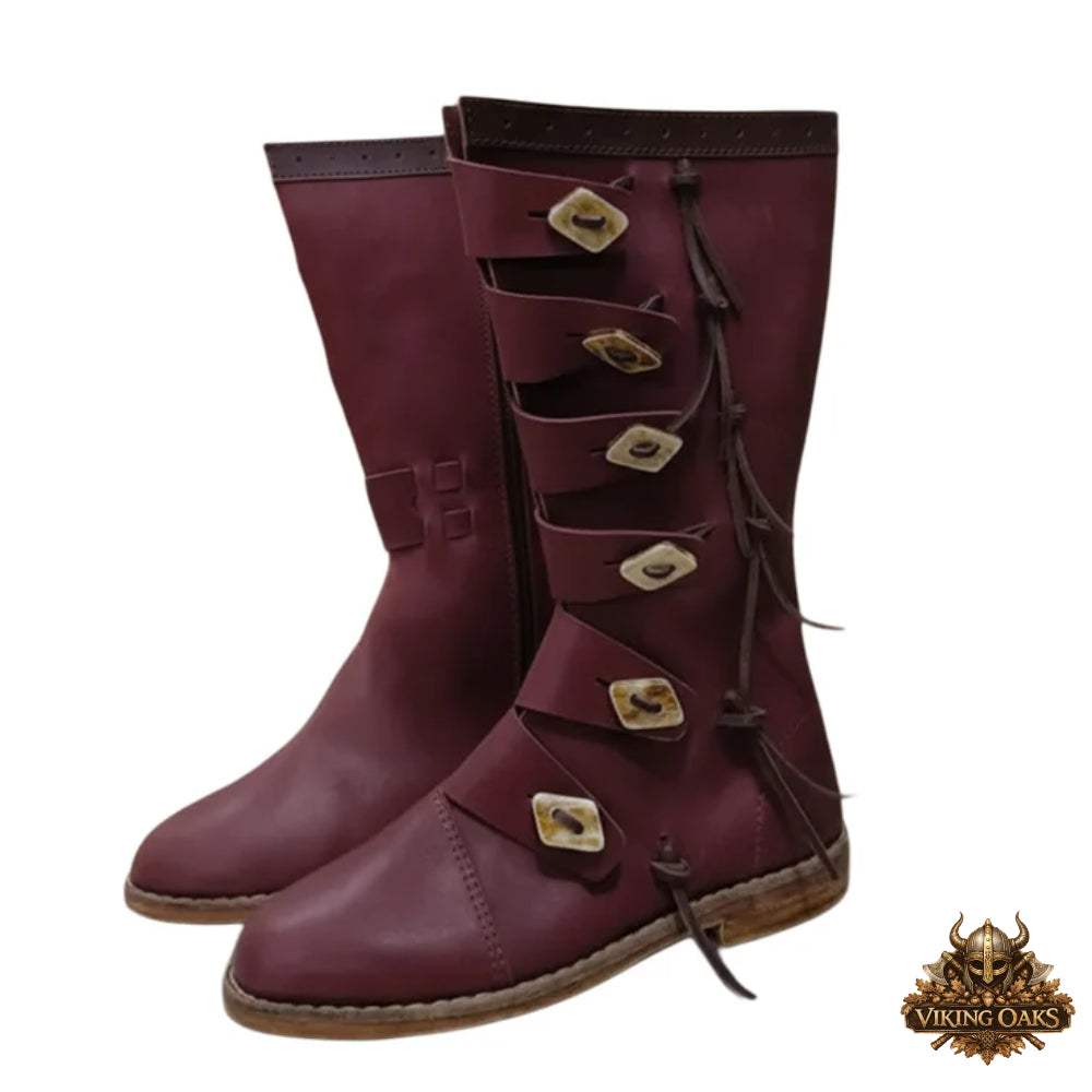 Vintage Style Medieval Leather Boots for Outdoor Adventures