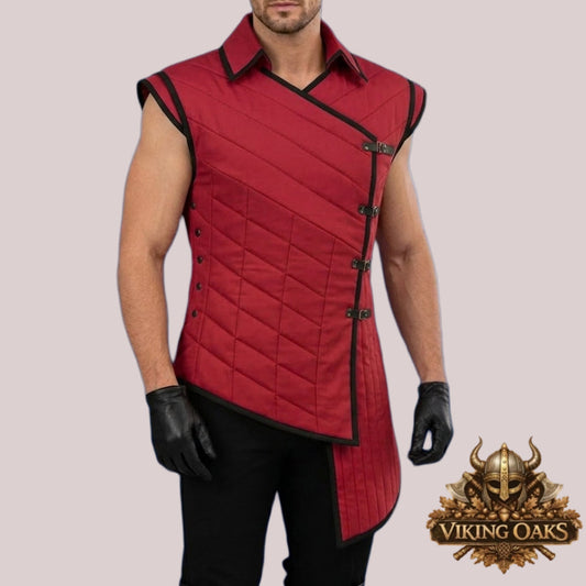LARP sleeveless quilted gambeson armor for SCA festival costume with size options