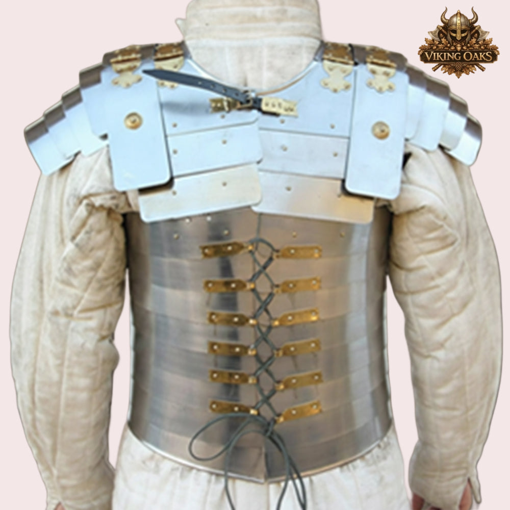 Lorica Segmentata Roman Armor Set with Roman Helmet Red Plume