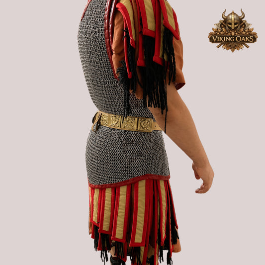 Roman Officer Hamata Chainmail – 6MM Flat Riveted Maille Armor for Reenactment & Halloween