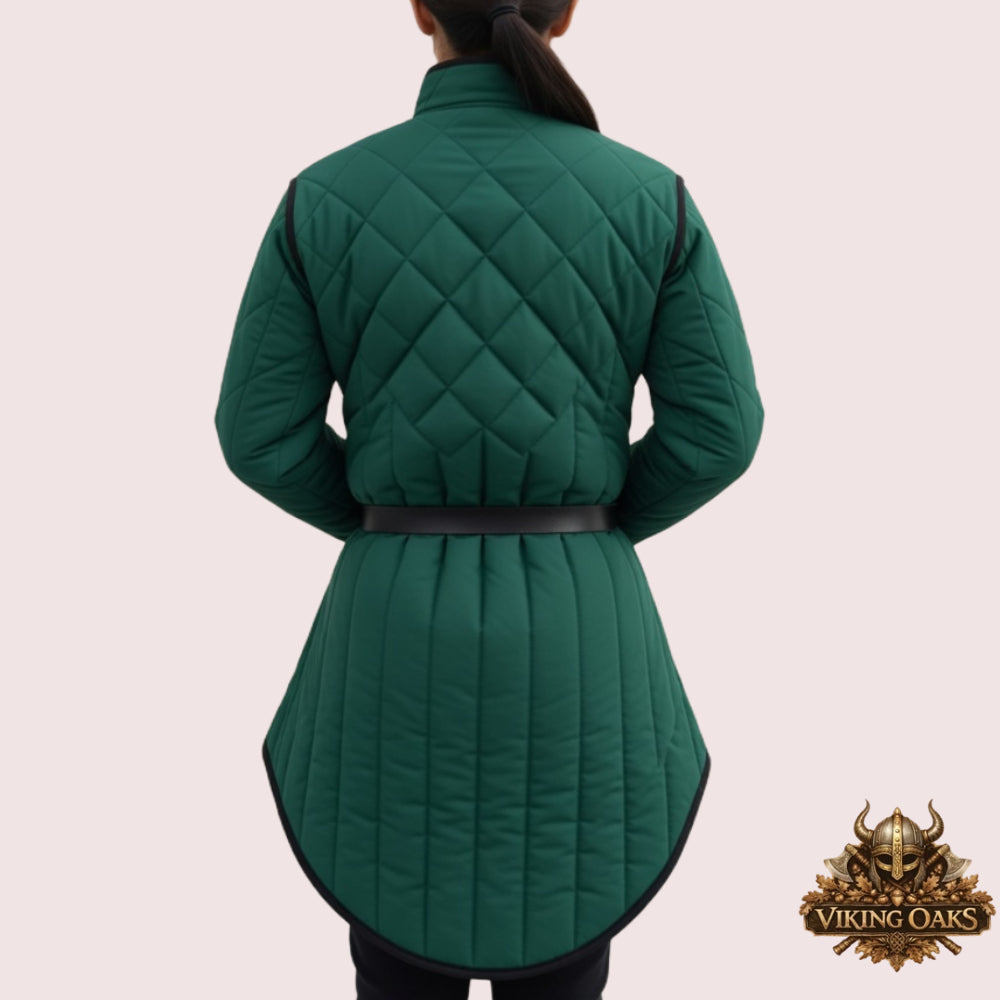 Ladies Quilted Gambeson Armor – Women’s Padded Medieval Jacket for Reenactment