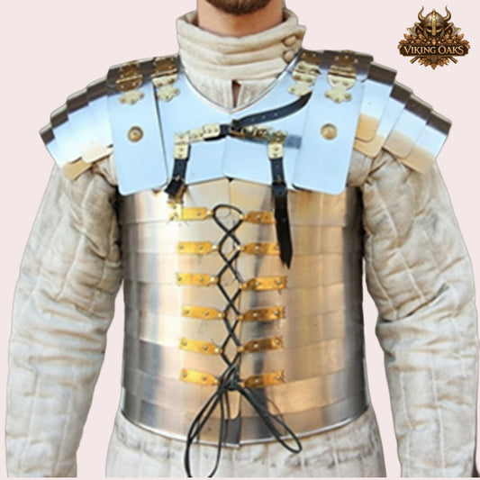 Roman Lorica Segmentata Armor Set with Helmet & Red Plume