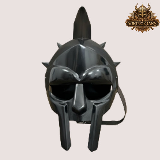 Gladiator Maximus Helmet – Roman Warrior Armor for Role Play with Display Stand, Home & Office Décor