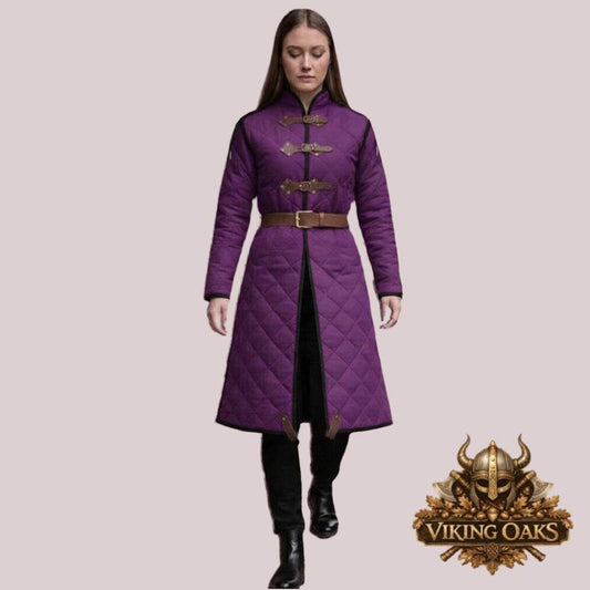 Viking Gambeson Jacket padded cotton Renaissance armor outfit with size chart