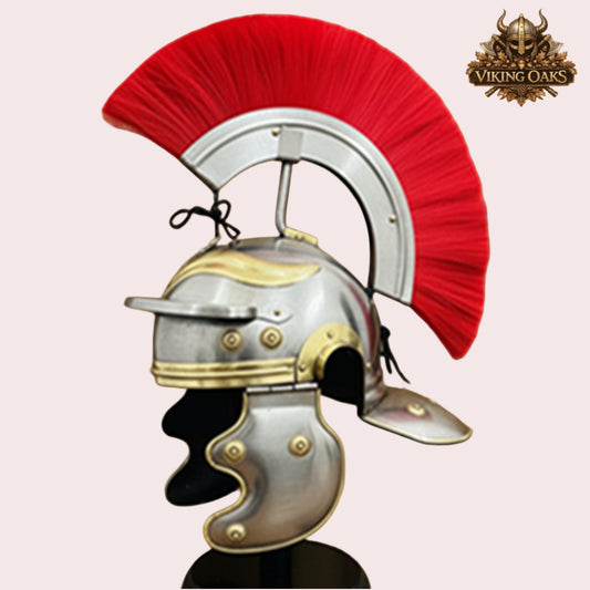 Lorica Segmentata Roman Armor Set with Roman Helmet Red Plume