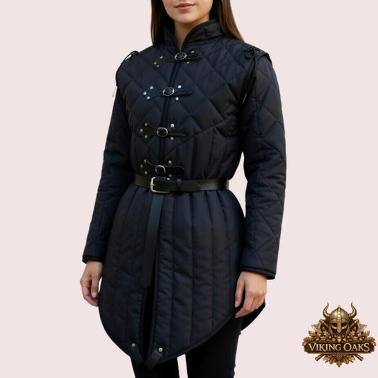 Ladies Quilted Gambeson Armor – Women’s Padded Medieval Jacket for Reenactment