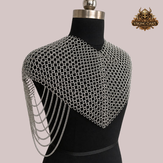 Aluminum Chainmail Collar – Butted Ring Neck Armor – Lightweight Medieval Gorget for Renaissance Faire, LARP & Cosplay