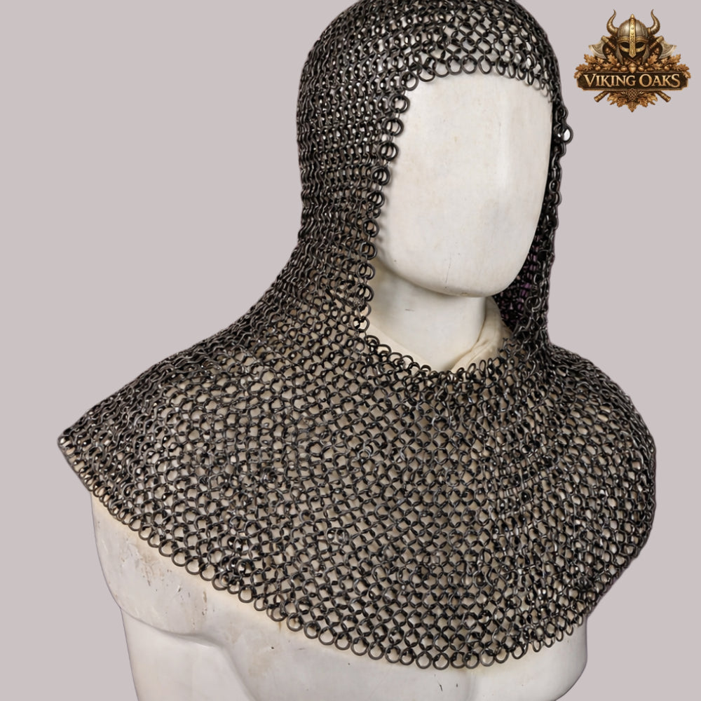 8MM Flat Ring Riveted Chainmail Half Hauberk Medieval Armor Shirt for Halloween Costume