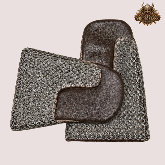 9mm Chainmail Gloves – Flat Riveted Rings, Viking Gauntlets for LARP Reenactment & Heavy Duty Work