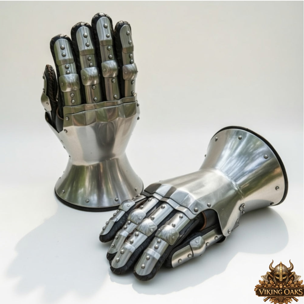 Medieval Steel Gauntlets Knight Armor Gloves Hand Protection Pair