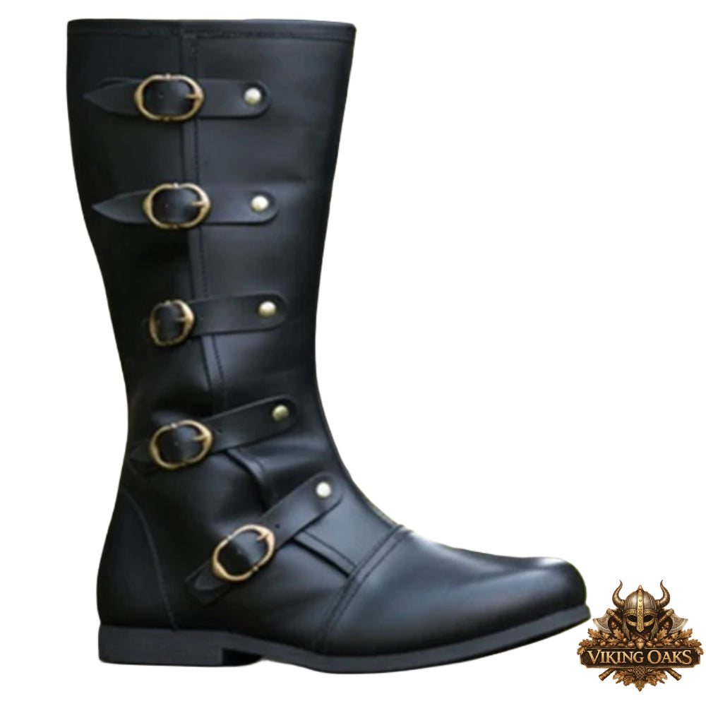 Handcrafted Medieval Leather Boots for Viking, Renaissance, LARP, Cosplay, Pirate, Knight and Historical Reenactment Costume Footwear