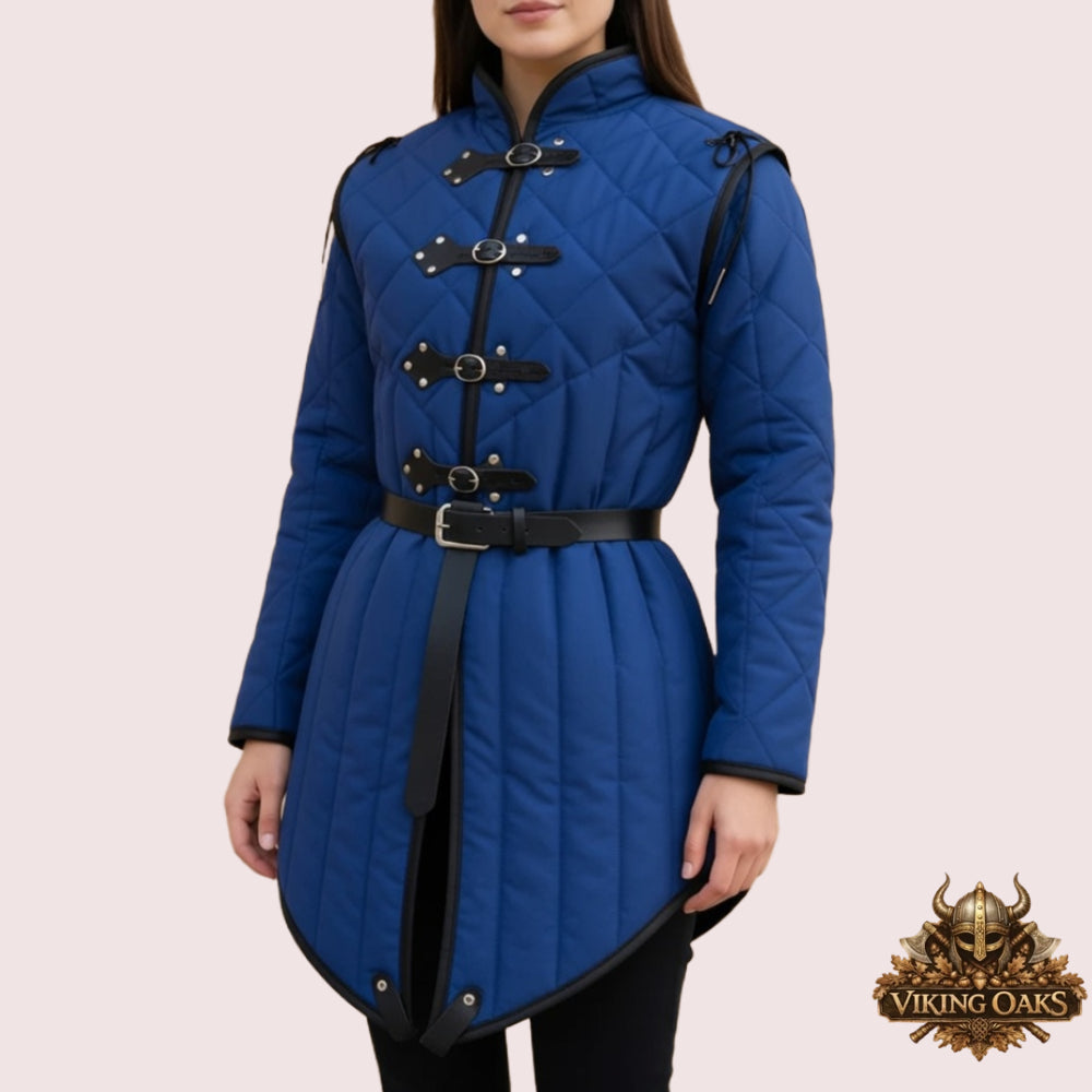 Ladies Quilted Gambeson Armor – Women’s Padded Medieval Jacket for Reenactment