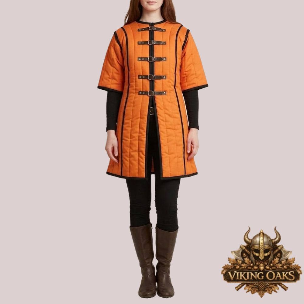 Medieval Gambeson Jacket padded armor for LARP cosplay costume with size chart
