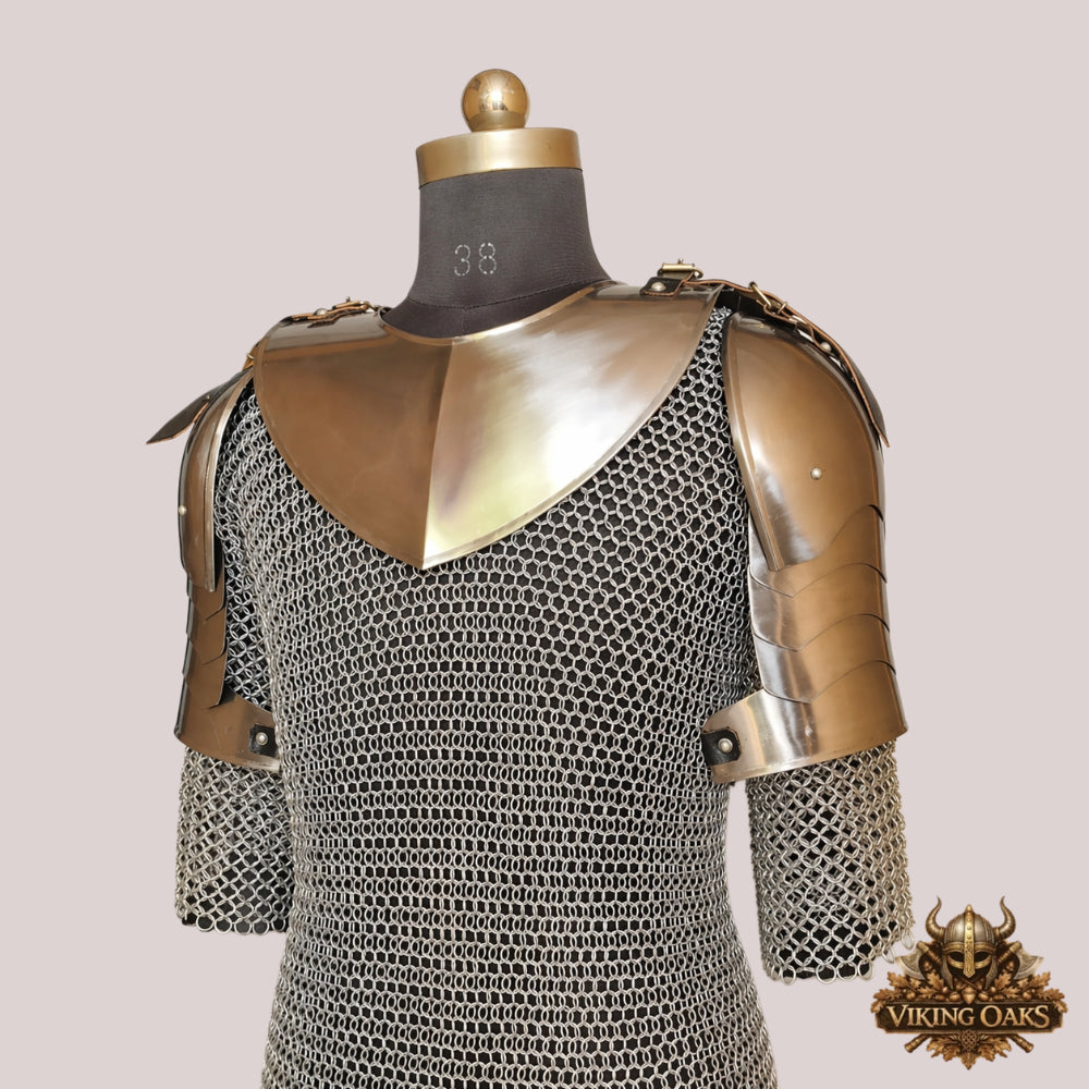 Knight Gorget & Pauldron Set – 18 Gauge Steel Shoulder Armor for LARP ...