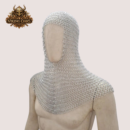Aluminum Butted Chainmail Hauberk Half Sleeve Round Ring Medieval Shirt