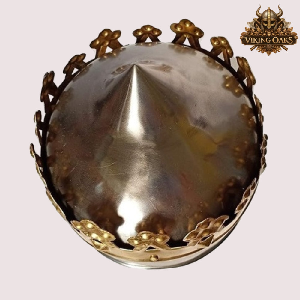 Medieval King Arthur Helmet – Richard Lionheart Crown Replica with  Wooden Display Stand