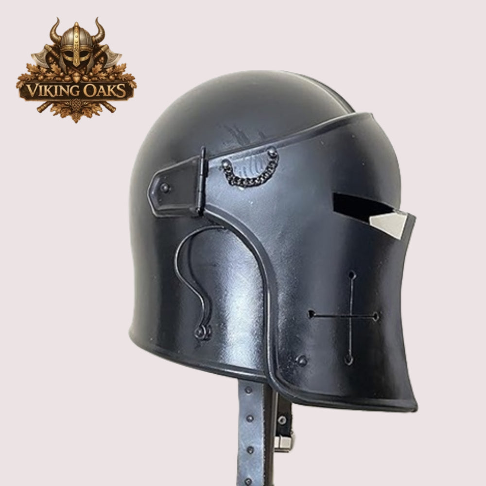 Medieval Barbute Helmet – Fully Wearable Role Play Armor, Functional Barbute Helmet