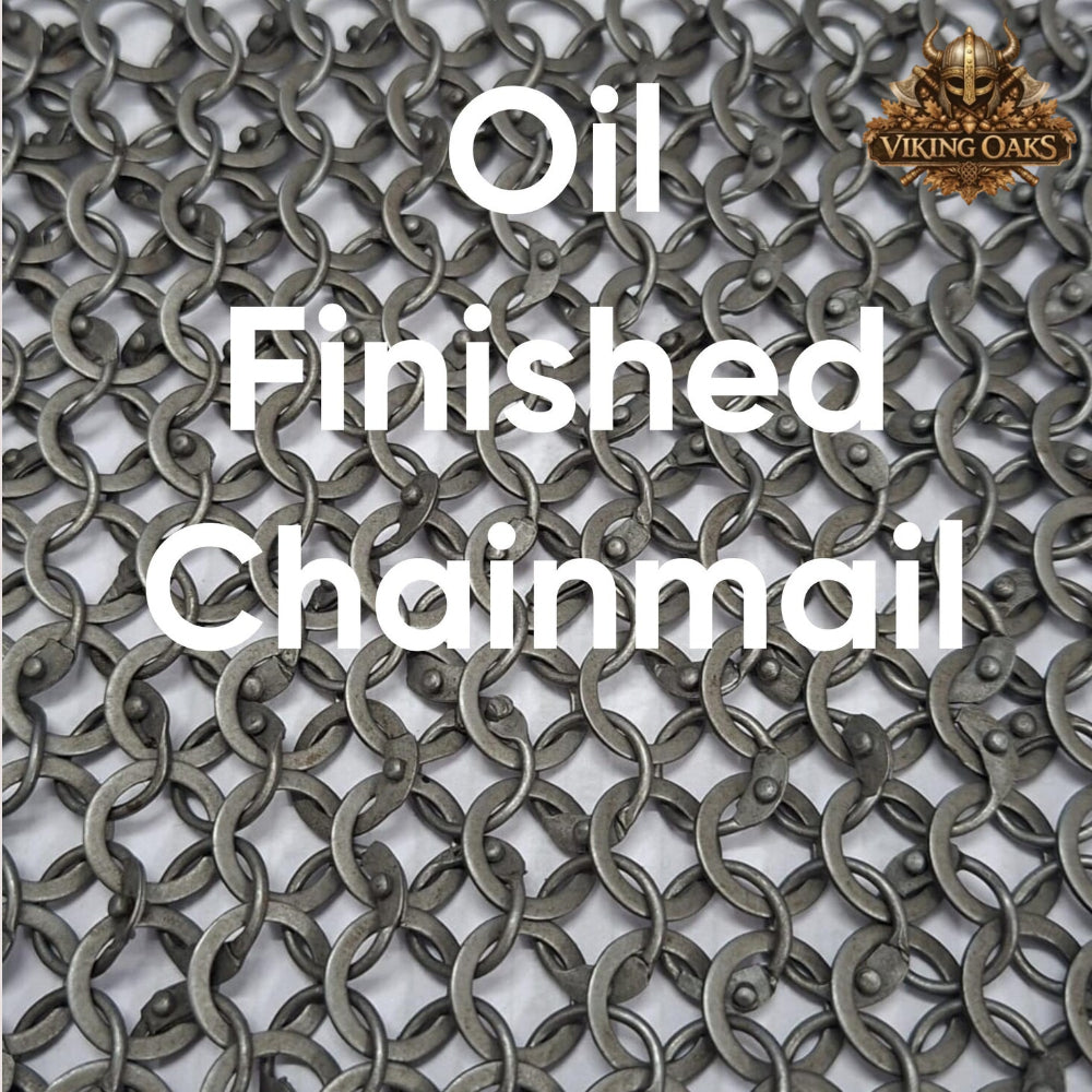 8MM Mild Steel Chainmail Hauberk Round Riveted Armor Shirt Ren Faire Costume