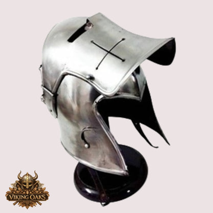 Medieval Barbute Helmet – Fully Wearable Armor for Role Play with  Display Stand