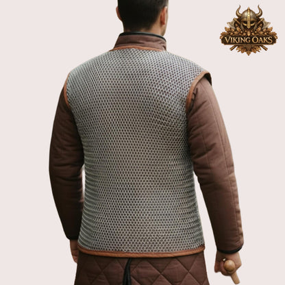Aluminum Chainmail Haubergeon Sleeveless 10MM 16 Gauge Flat Ring Riveted with Washers Medieval Armor