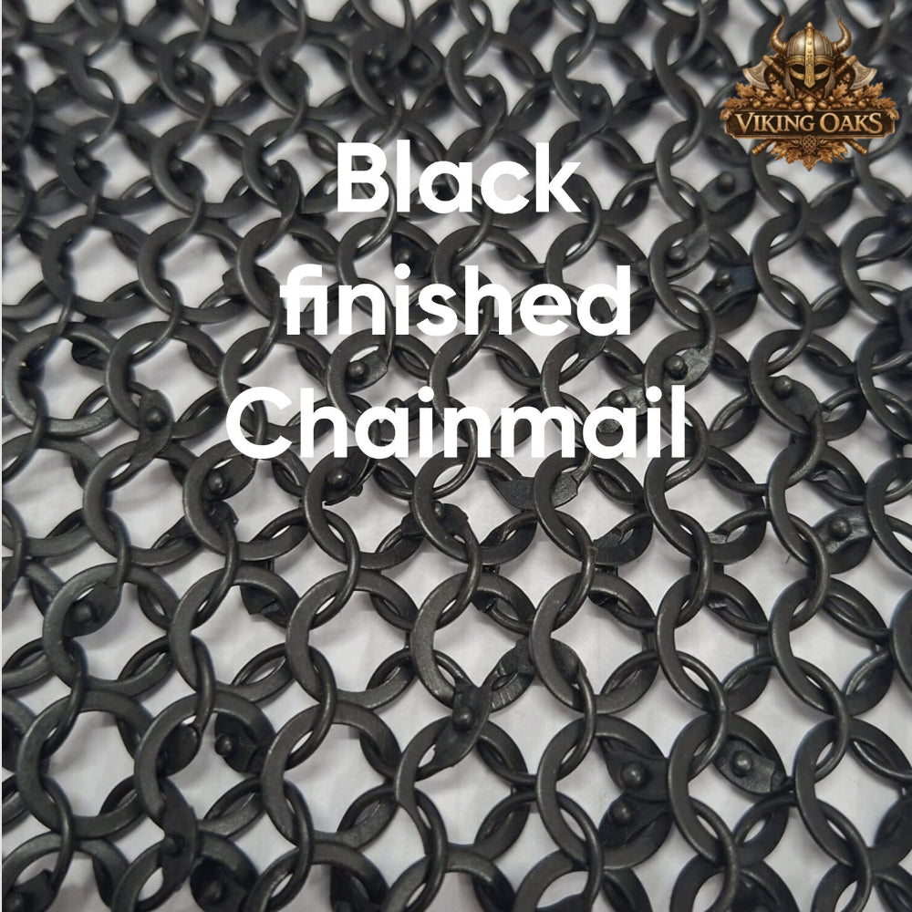 8MM Mild Steel Chainmail Hauberk Round Riveted Armor Shirt Ren Faire Costume
