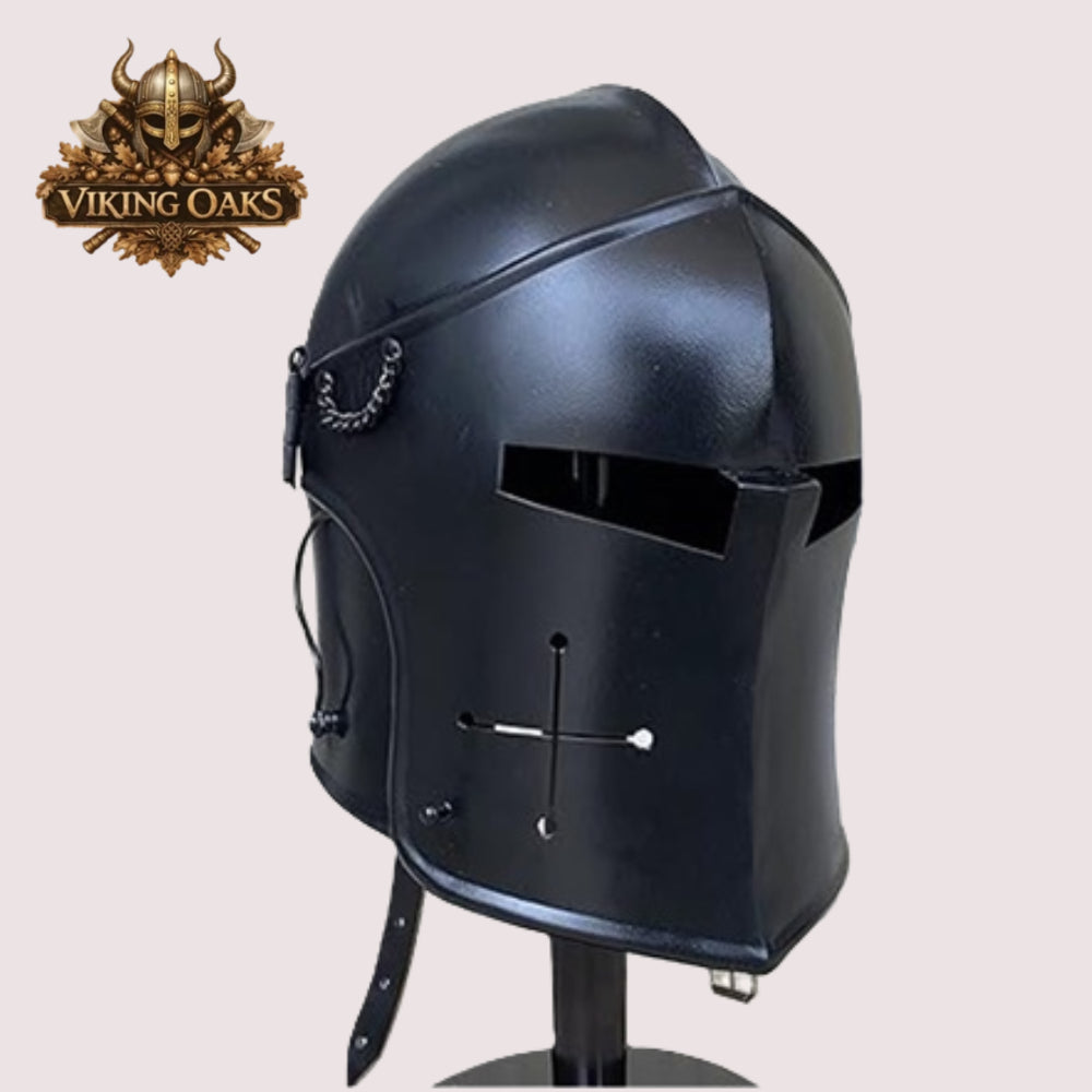 Medieval Barbute Helmet – Fully Wearable Role Play Armor, Functional Barbute Helmet