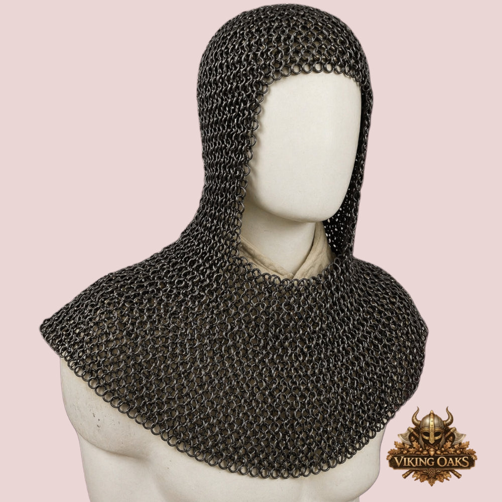 Stainless Steel Chainmail Shirt – 9mm Flat Riveted Half Sleeve Armor Costume