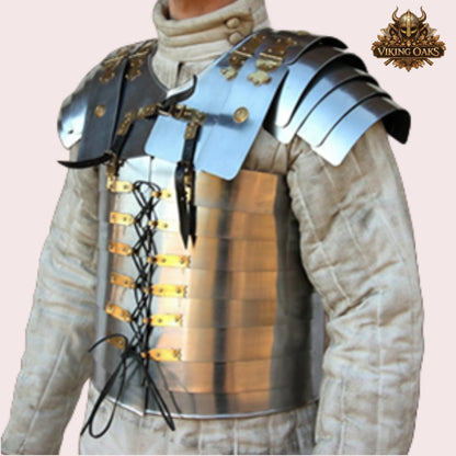 Roman Lorica Segmentata Armor Set with Helmet & Red Plume