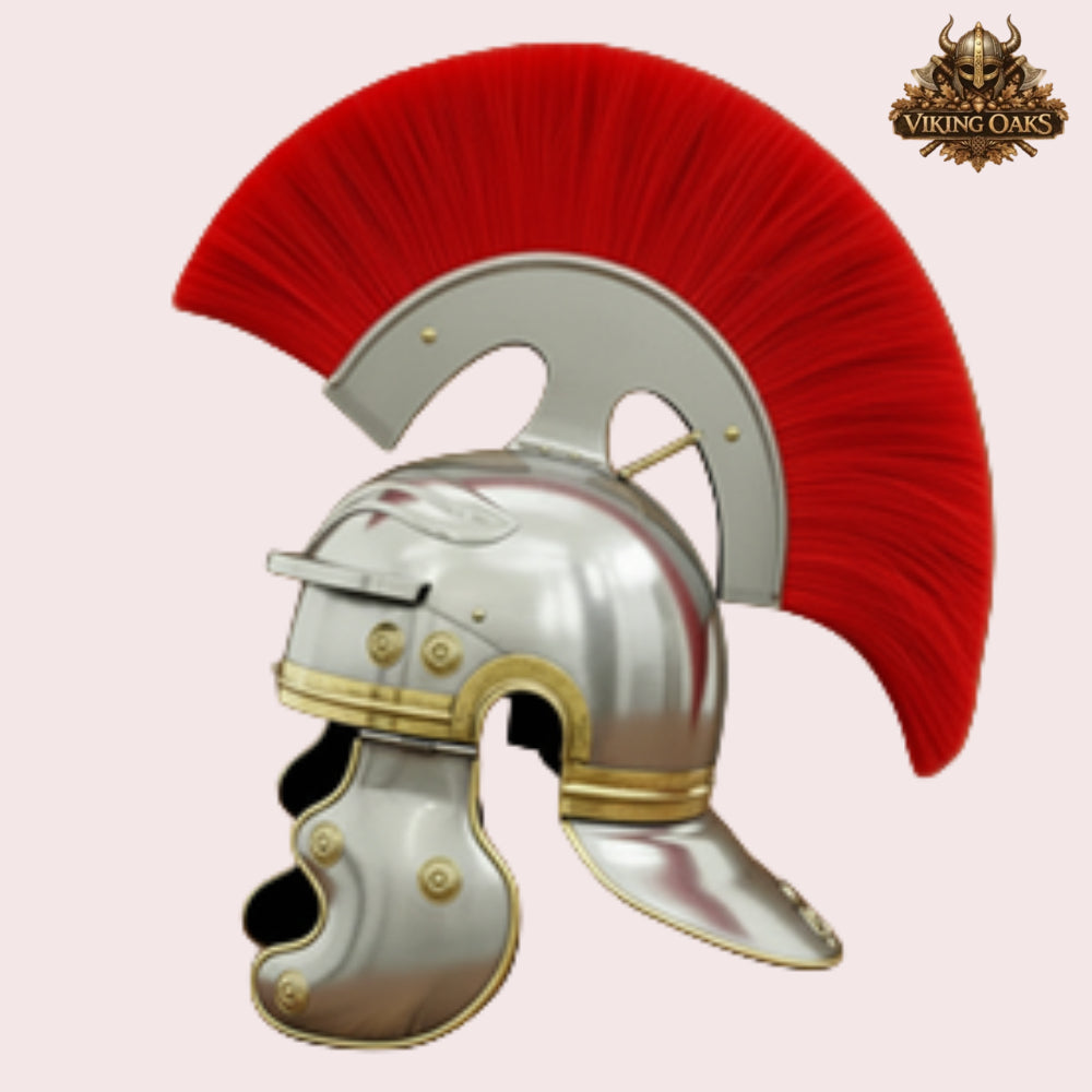 Roman Lorica Segmentata Armor Set with Helmet & Red Plume