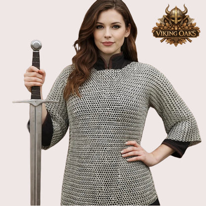 Aluminum Chainmail Hauberk 9MM Round Ring Medieval Armor Ren Faire Event Costume