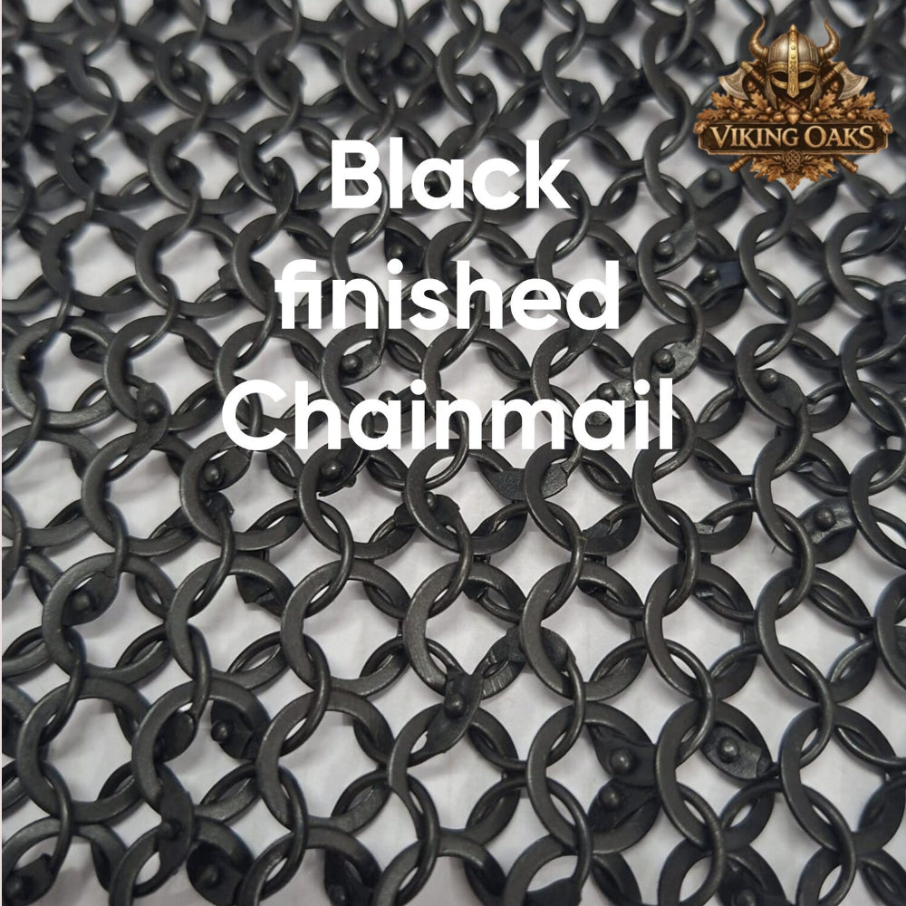 9MM Round Riveted Chainmail Coif Medieval Hood Ren Faire Costume