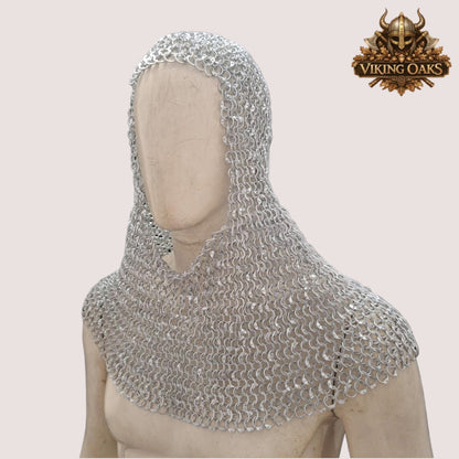 9MM Aluminum Chainmail Hauberk Round Ring with Flat Washer Leather Trim